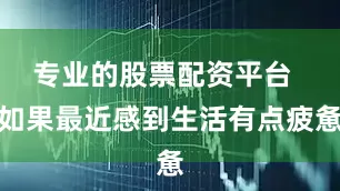 专业的股票配资平台  如果最近感到生活有点疲惫